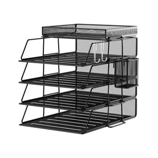 金属文件架桌面文件夹档案收纳盒办公室分层文件框资料收纳置物架