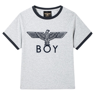 【时光漫步】BOYLONDON黑灰时尚撞色女显瘦短袖26夏新款T恤W01036