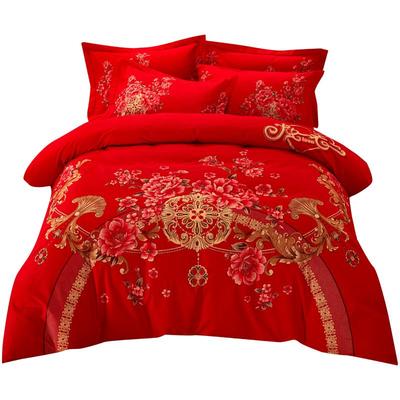 磨毛加厚大红喜庆乔迁新婚四件套