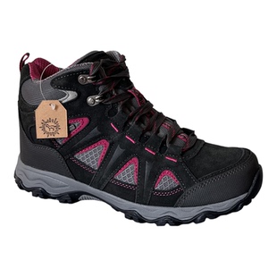 外贸反绒皮登山鞋女户外大码徒步鞋中帮爬山越野防水袜套防滑耐磨