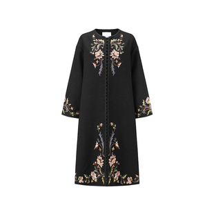 INTO THE EAST 25秋冬 花柄刺绣长外套/暗纹印花亚麻直筒裤 /衬衫