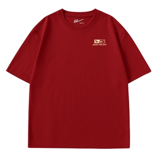 回力纯棉t恤男短袖2026春元旦开门红团体服男女同款宽松大码体恤A