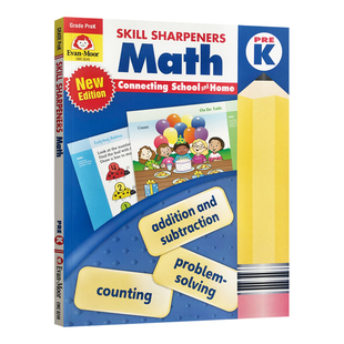 Evan-Moor Skill Sharpeners Math 技能铅笔刀数学练习册 美国加州教辅 evanmoor幼儿园到六年级英文原版逻辑推理规律少儿英语学习
