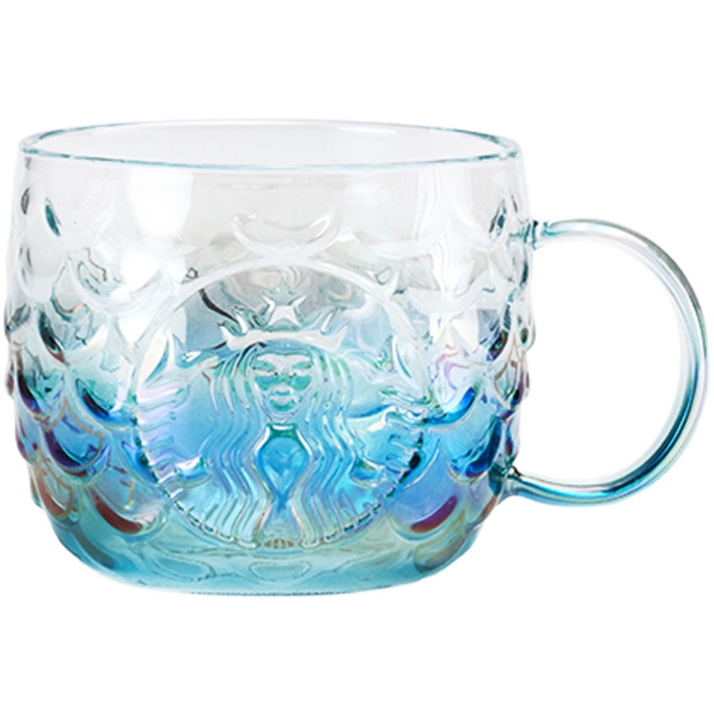 星巴克杯子炫彩夏日玻璃吸管杯