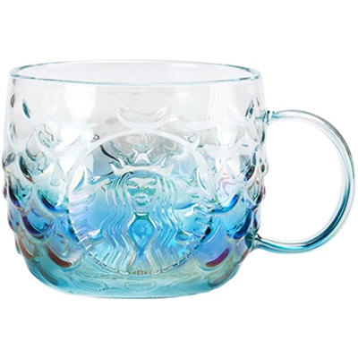 星巴克杯子炫彩夏日玻璃吸管杯