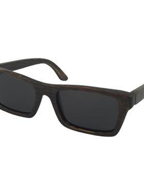 墨镜黑色长方形竹制复古风太阳镜