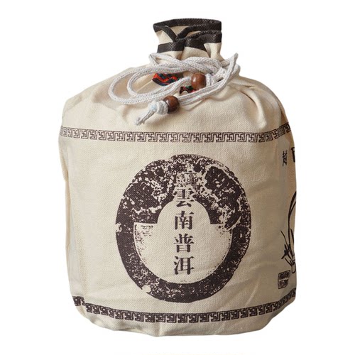 定制抽绳袋手工布袋357普洱茶棉麻茶叶包装收纳袋高端茶叶罐防尘