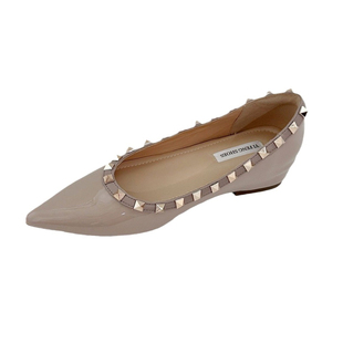 法式内增高5厘米铆钉尖头单鞋女软漆皮气质通勤百搭浅口平底女鞋