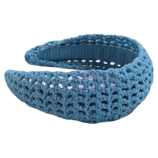 手织雾霾蓝超仙气质镂空发箍宽边头箍女日常百搭压发发饰绝美头饰