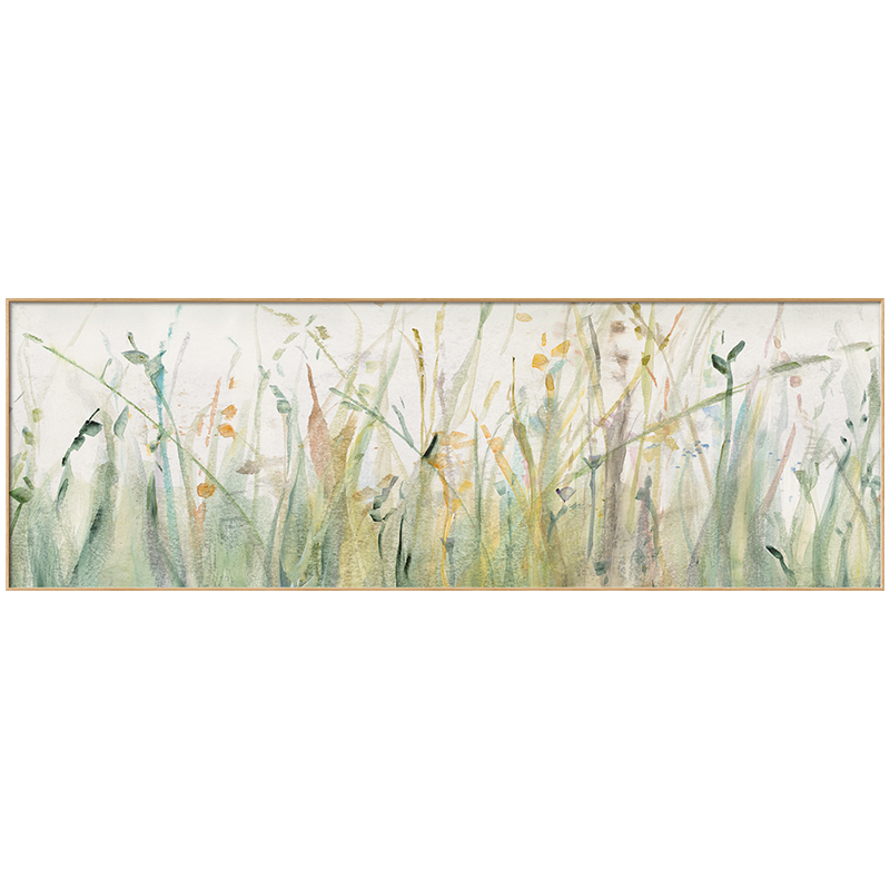 墙蛙简约客厅装饰画原木风艺术横幅壁画沙发背景墙挂画卧室床头画