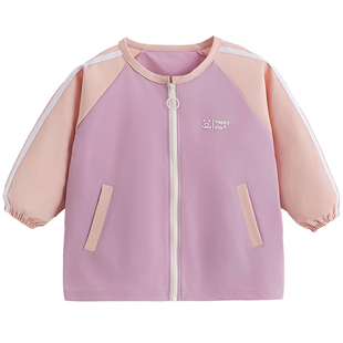 秋冬儿童防水罩衣长袖男孩羽绒服防脏拉链护衣画画围裙宝宝吃饭衣