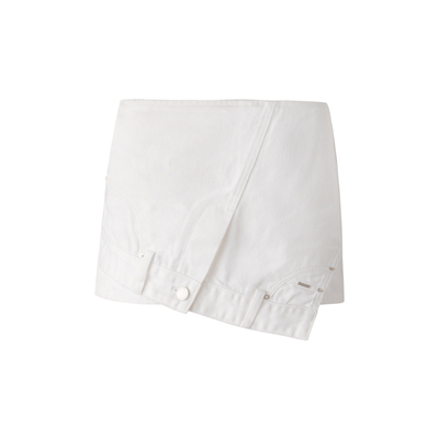 ourhour白色不规则A牛仔短裙裤