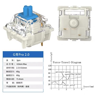 G黄G银G白青红茶黑自润机械键盘轴体开关RGB GATERON佳达隆PRO2.0
