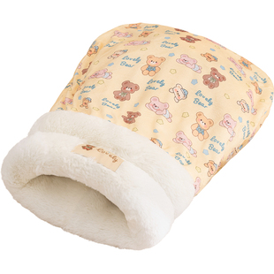 狗窝冬天保暖睡袋封闭式安全感小型犬狗狗睡觉的窝新型睡窝洞穴式