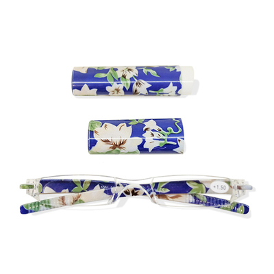 品牌高档折叠老花眼镜男树脂超轻便携笔筒女式老花镜小方框老视镜