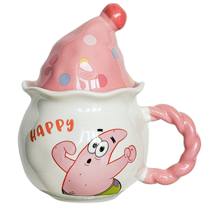 海绵宝宝联名陶瓷马克杯创意派大星水杯家用2025新款高颜值花茶杯