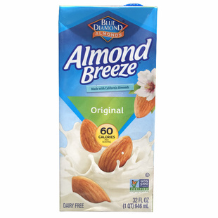 1L美国蓝钻牌杏仁奶饮品无糖BlueDiamond Unswetened Almond Milk