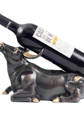 广森亿全铜牛红酒架摆件轻奢高档客厅置物架家用创意斜放酒柜装饰