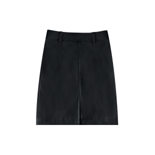 CIZZLEMORE 时髦女王款PU皮裙设计感经典大气时尚百搭皮质半身裙