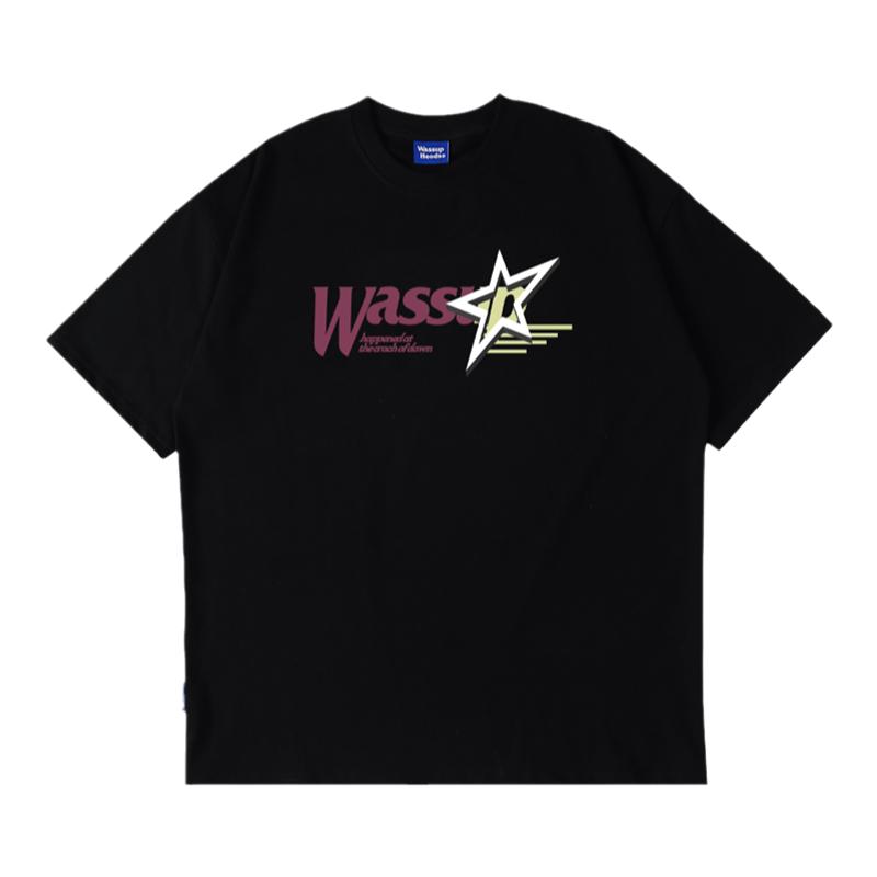 美式潮牌短袖T恤男WASSUPHEODS