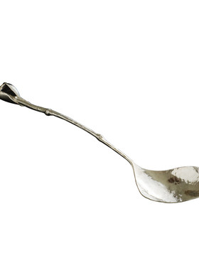 纯银时代分茶勺纯手工竹枝型古朴
