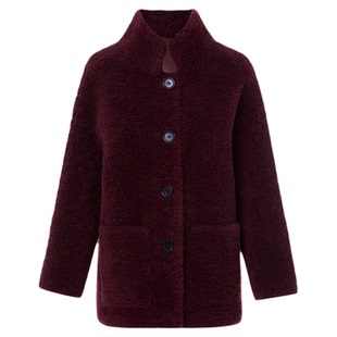 【王楚然同款】朗姿羊毛立领毛绒外套仿皮草大衣2025年冬季新款