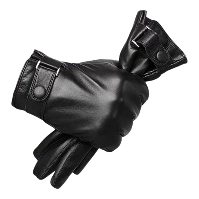 男士真皮手套头层羊皮可触屏冬季保暖加绒加厚电动车防风防水薄款