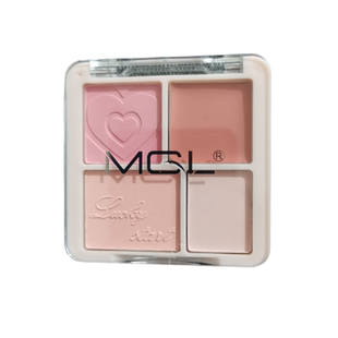 氛围感的神！四色腮红高光一体多用哑光高光修容提亮膨胀色腮红膏