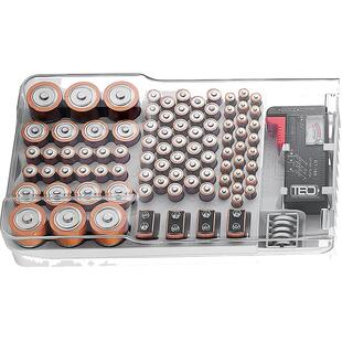 测电仪电池收纳存放盒仓5号7号通用多功能大号带电量检测仪器家用带盖七号纽扣电池锂电池防潮整理保护盒子