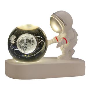 宇航员小夜灯水晶球摆件太空人装饰品生日礼物男生送兄弟男友新年