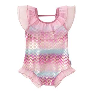 儿童泳衣美人鱼泳衣女童连体泳装女宝泳衣裤高级感多巴胺INSbobo