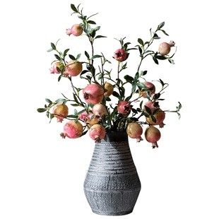 掬涵仿真花石榴果装饰摆件客厅玄关柿子果实假花多子多福寓意插花