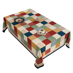 美式复古餐桌布方形垂感桌布免洗桌布茶几垫盖布防水防油防烫台布