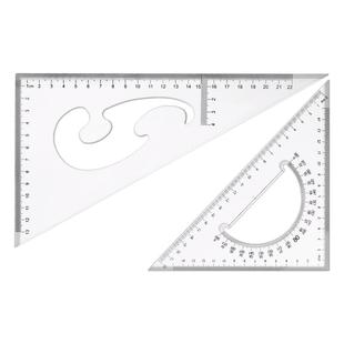 加厚大号高精度三角尺套装绘图尺多功能建筑工程制图测量室内设计学生20厘米30cm40cm45cm教学用三角板带云尺