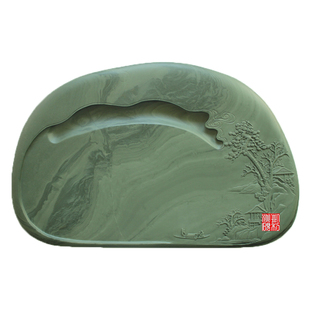 凯利洮砚----夜楼江月砚  水泉湾老坑水纹  工艺美术师包进海雕刻