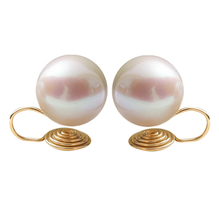 看不出是耳夹 天然大珍珠耳夹  超强光正圆淡水爱迪生耳钉蚊香盘