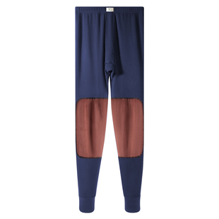 七匹狼男士纯棉秋裤男款加绒护膝保暖裤打底线裤全棉毛裤中老年人