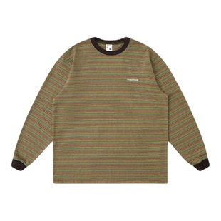 warmtrees户外支线TreesOutside复古山系细条纹长袖T恤