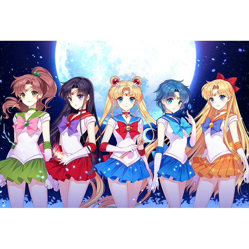 儿童房卡通竖版美少女战士十字绣