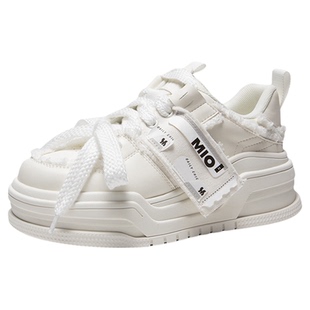 MIO米奥女鞋标签运动鞋圆头厚底溶解鞋增高潮流情侣休闲板鞋男款