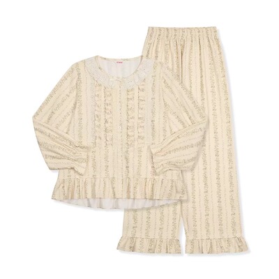 Ullala乌拉拉韩国进口纯棉睡衣套装女家居服娃娃领25308