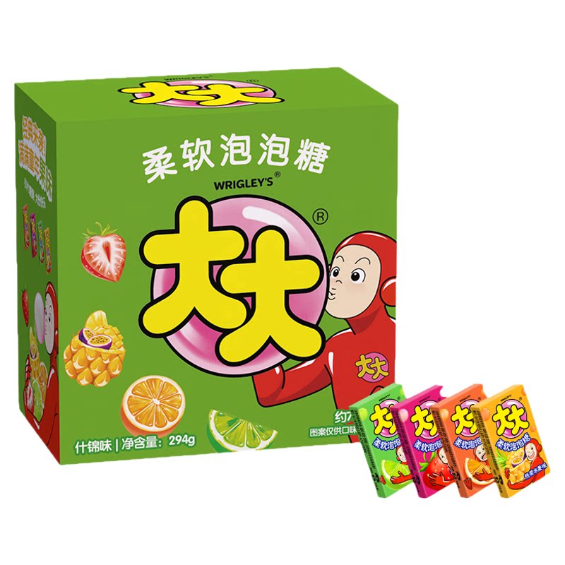 大大泡泡糖桶装什锦味口香糖