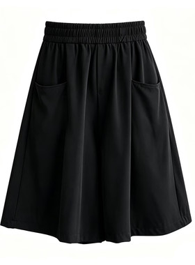 显瘦冰丝薄款阔腿短裤女夏季流行