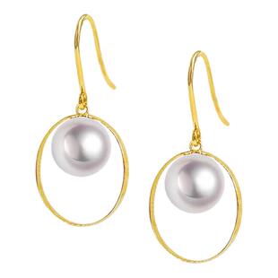 BEAUFINA百分娜设计款守护Akoya珍珠耳钉18K金时尚高级秋冬新品