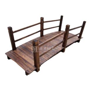 景观小木桥户外防腐公园庭院鱼池栈道装饰碳化木拱桥花园七夕鹊桥