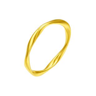 赛菲尔黄金戒指足金999.9莫比乌斯环戒指精炫金送女友生日礼物