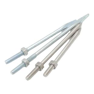 304/201管卡钉不锈钢钉抱箍钉子PVC管箍墙钉加长螺杆卡箍吊杆直杆