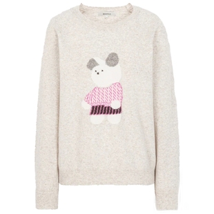 100%绵羊毛 BEANPOLE滨波 女士可爱印花甜美风时尚套头毛衣针织衫