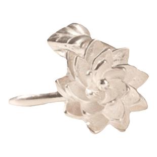 莲花净戒指S925纯银女指环食指复古风轻奢小众个性百搭开口可调节