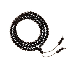 庆祥泰真天然男士乌金纯黑曜石手串女款108颗官方旗舰店水晶手链